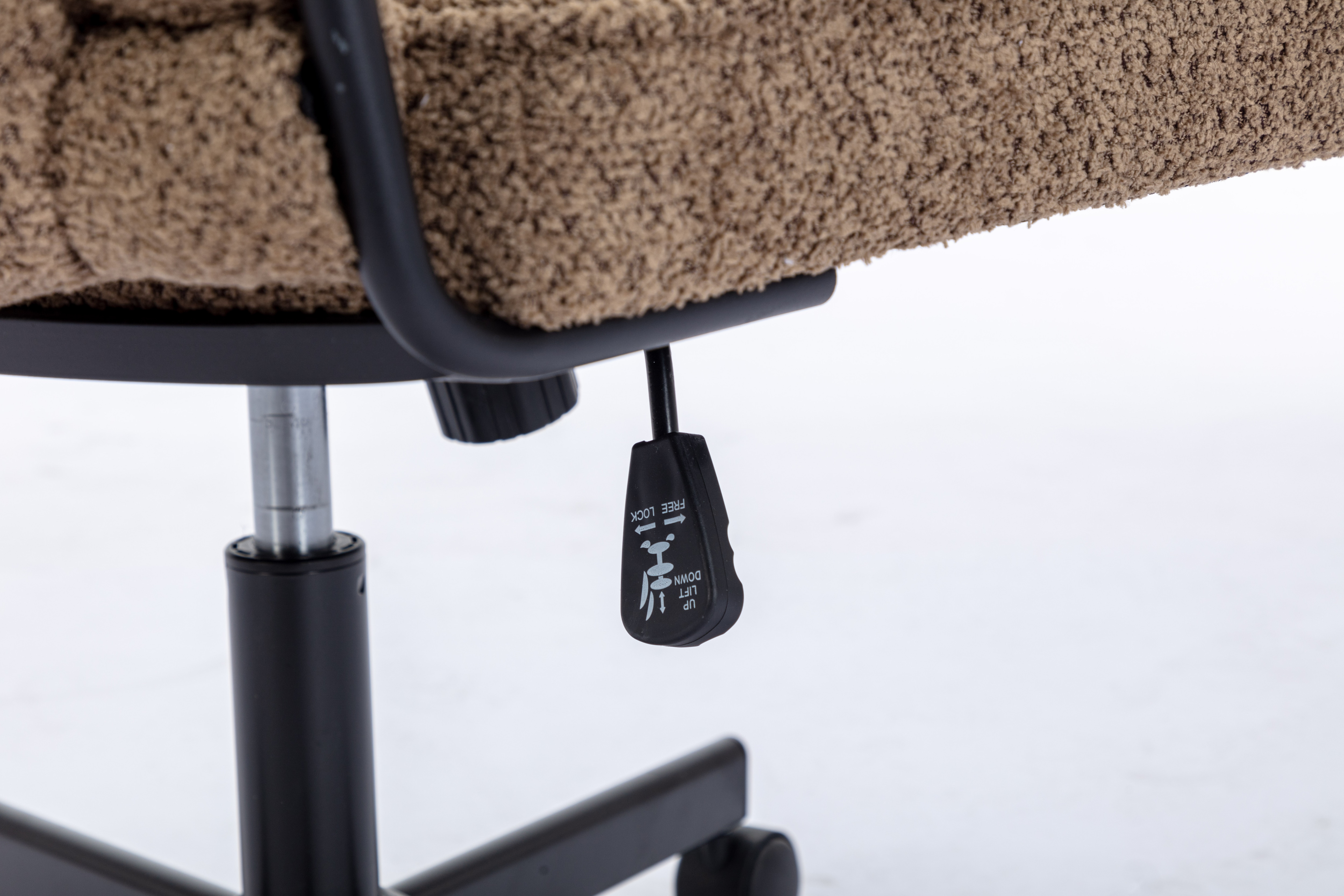 Criss Cross Legged Office Desk Chair With Wheels, Modern Armless Desk Chair With Wide Seat, Home Office Chairs For Work, Meditation, Vanity,Brown_voghion.com